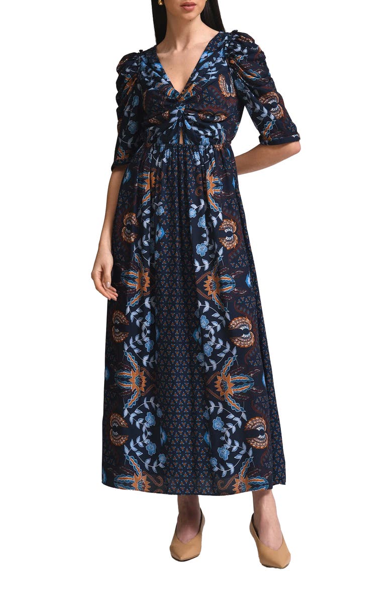 Celina Moon Flavian Printed Maxi Dress, Main, color, Blue