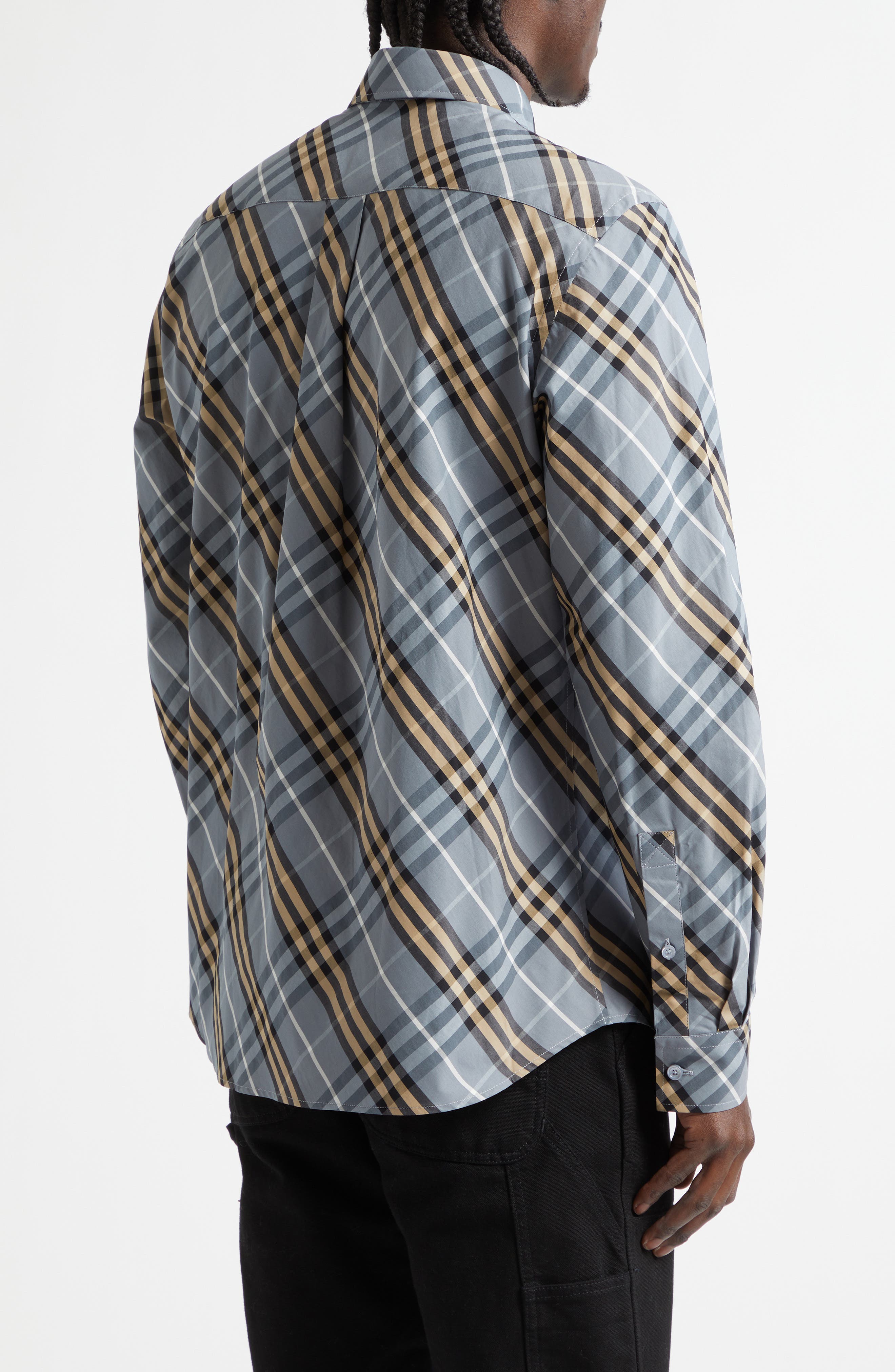 Robert Regular Fit Check Cotton Poplin Button-Up Shirt - image 2