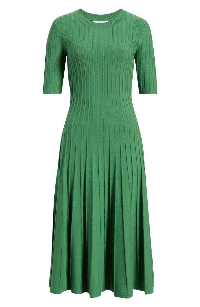 Elie Tahari The Wanda Fit & Flare Sweater Dress, Alternate, color, Meadow