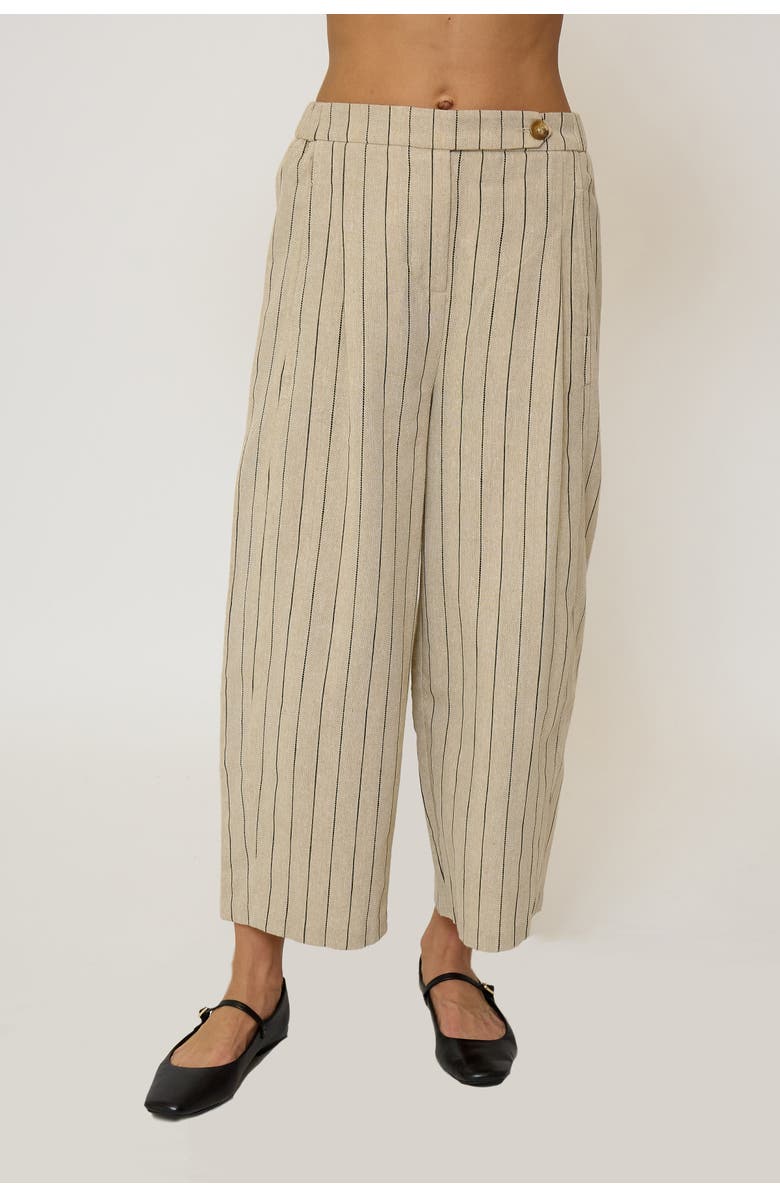 Central Park West Women's Rose Mid Rise Pleated Straight Pants, Alternate, color, Khaki