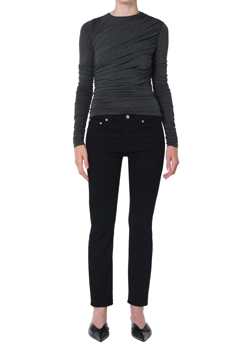 Cocktail Mid Rise Ankle Slim Straight Leg Jeans, Alternate, color, IMMERSION BLACK