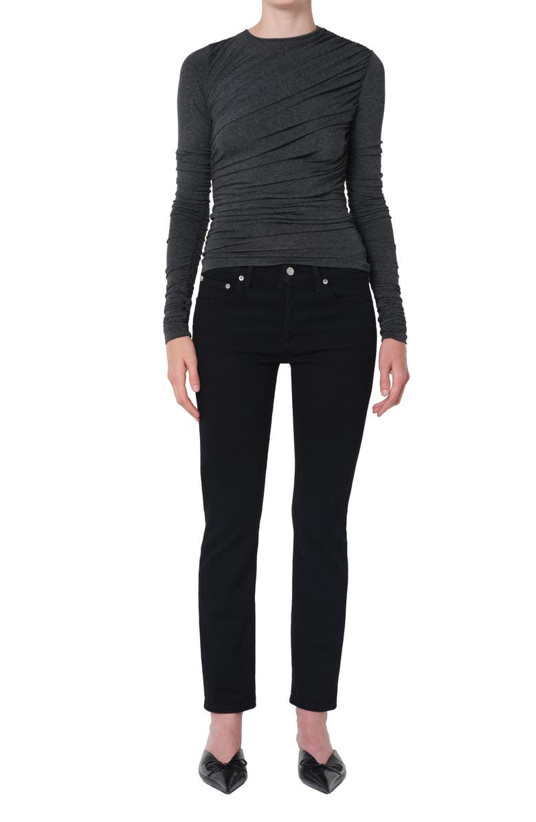 AGOLDE Cocktail Mid Rise Ankle Slim Straight Leg Jeans, Alternate, color, Immersion Black