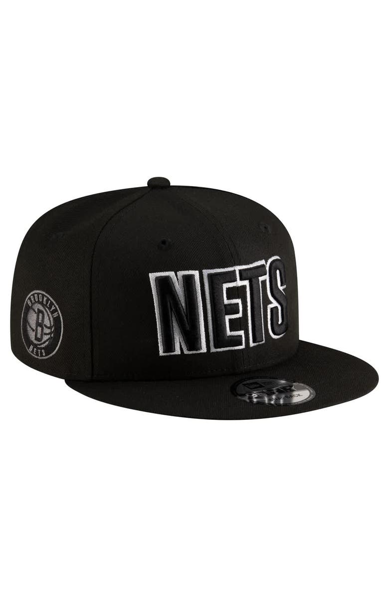 New Era Men's New Era Black Brooklyn Nets Statement Edition Jersey Hook 9FIFTY Snapback Hat, Main, color, Black
