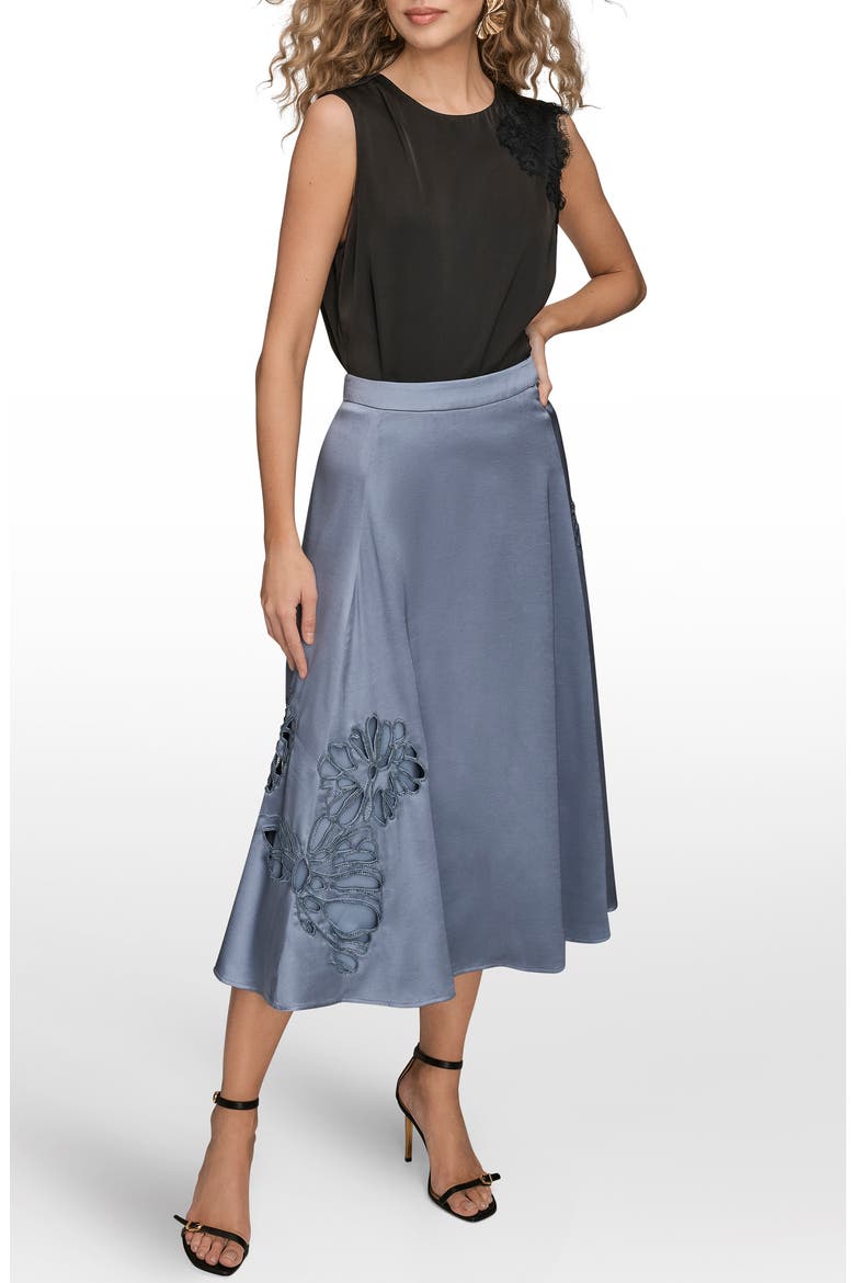 Sequin Floral A-Line Midi Skirt, Alternate, color, TEMPEST