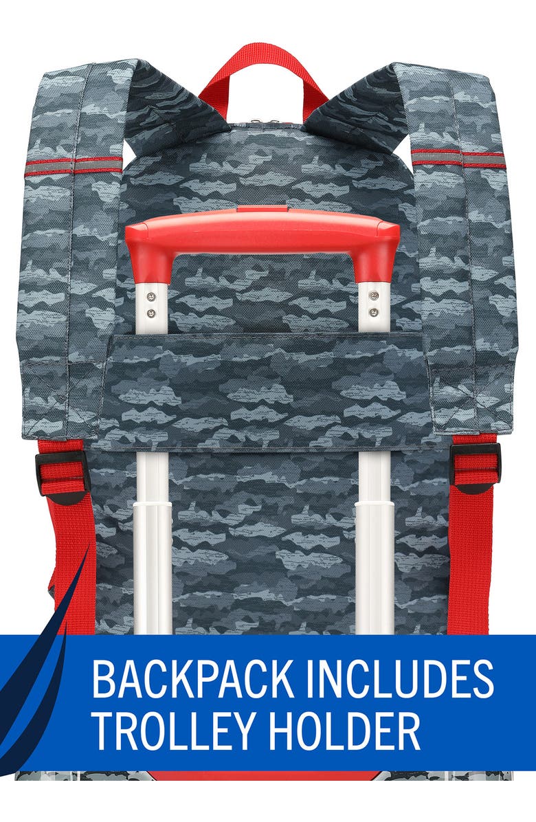 Nautica Airline Approved Carry On 5 Piece Luggage Set, Alternate, color, Shark Attack