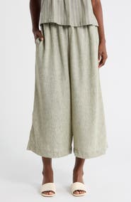 MAX STUDIO Drawstring Waist Crop Wide Leg Pants