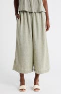 MAX STUDIO Drawstring Waist Crop Wide Leg Pants