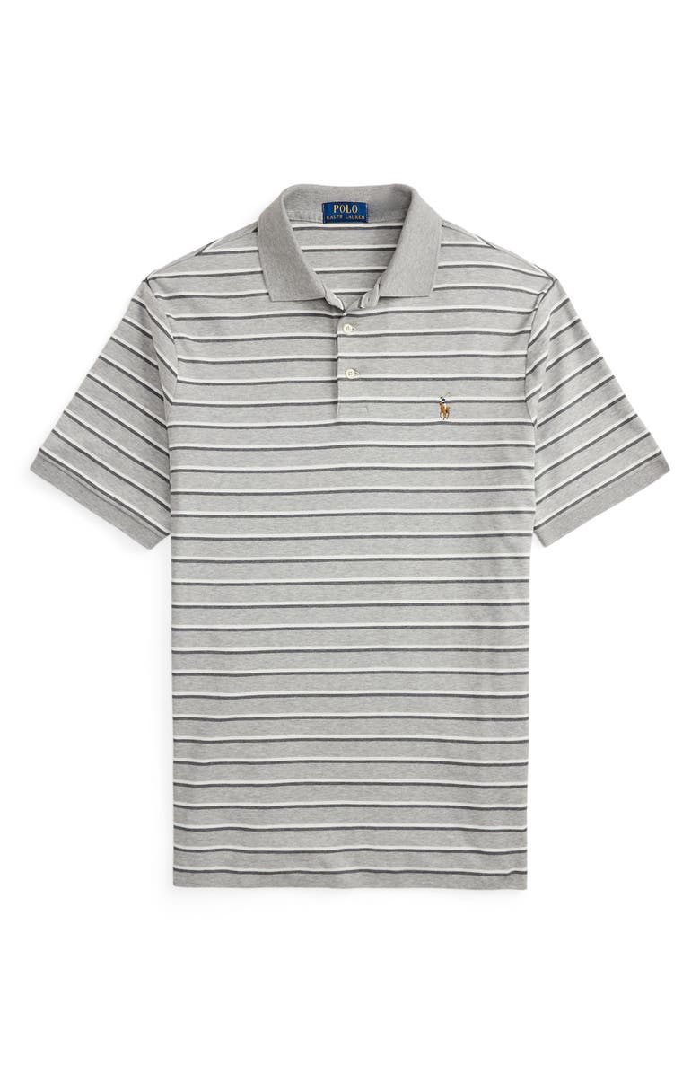 Polo Ralph Lauren Classic Fit Stripe Cotton Polo, Alternate, color, Andover Heather Grey Multi