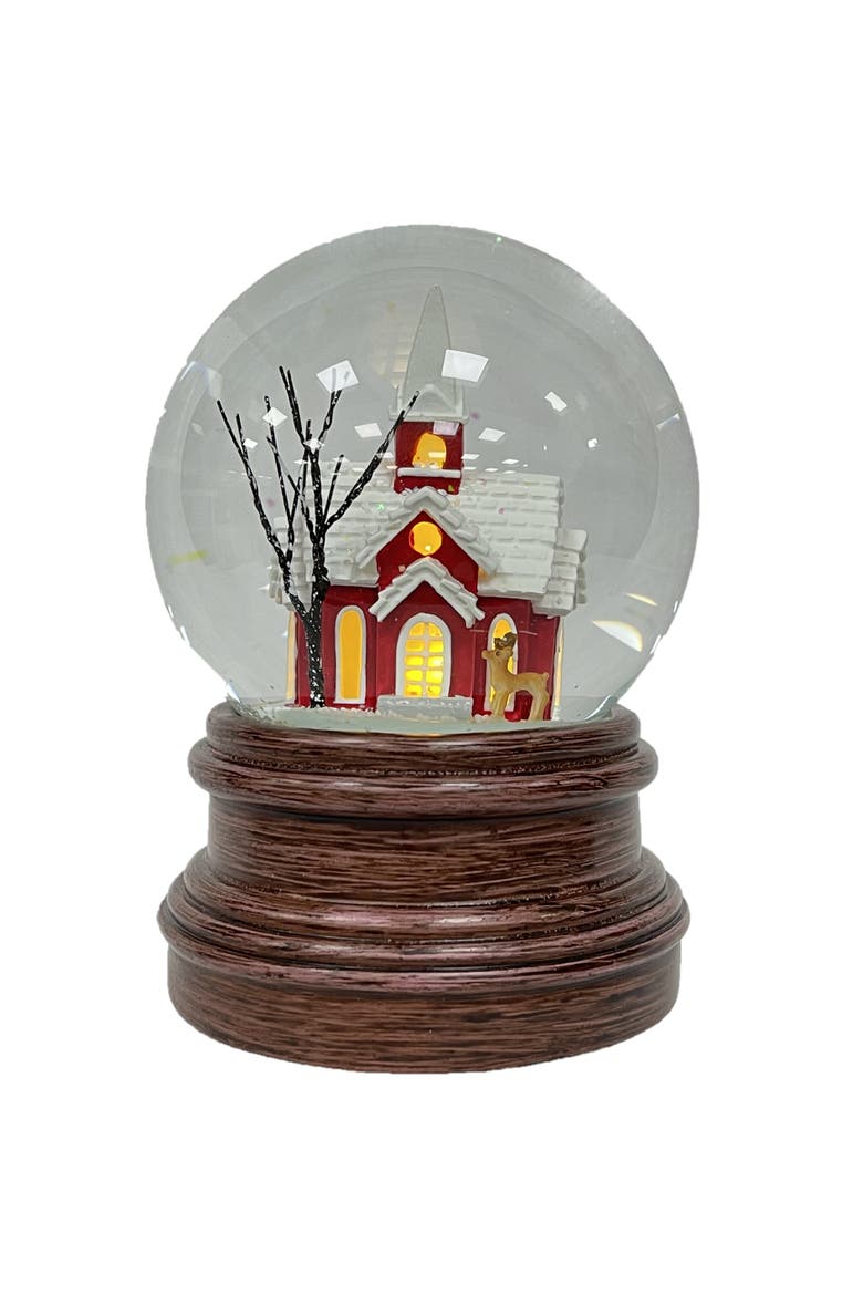 Sanctuary Church Decorative Snow Globe with Wind Up Music box, Main, color, Multicolored