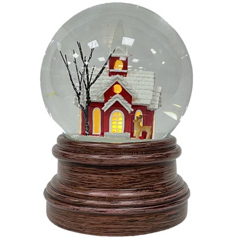 Sanctuary Church Decorative Snow Globe with Wind Up Music box