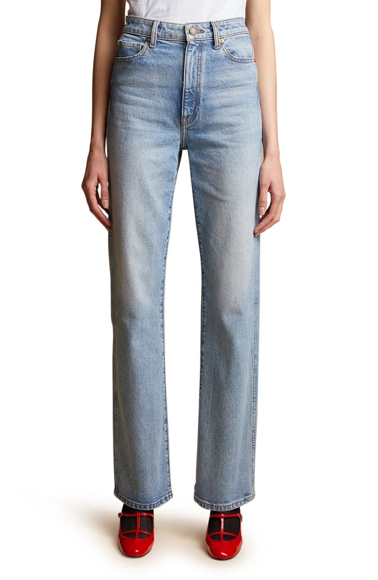 Khaite The Danielle High Waist Straight Leg Jeans, Main, color,