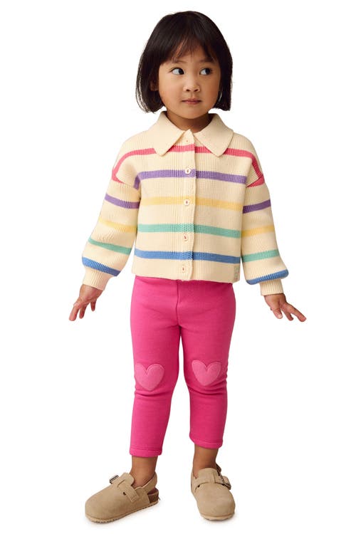 Next Kids' Rainbow Stripe Cotton Collared Cardigan In Multi