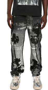 PURPLE BRAND Beaded Palm Jeans