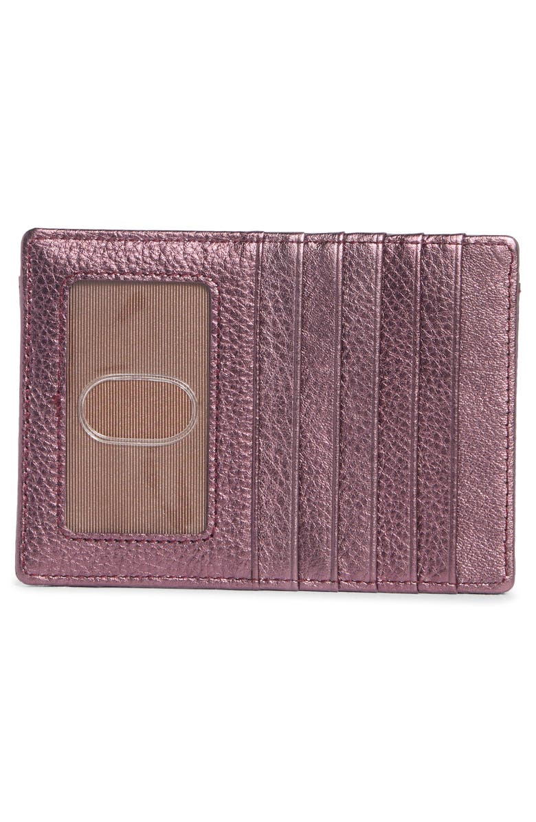 HOBO Euro Slide Leather Credit Card Case, Alternate, color, Frosted Plum