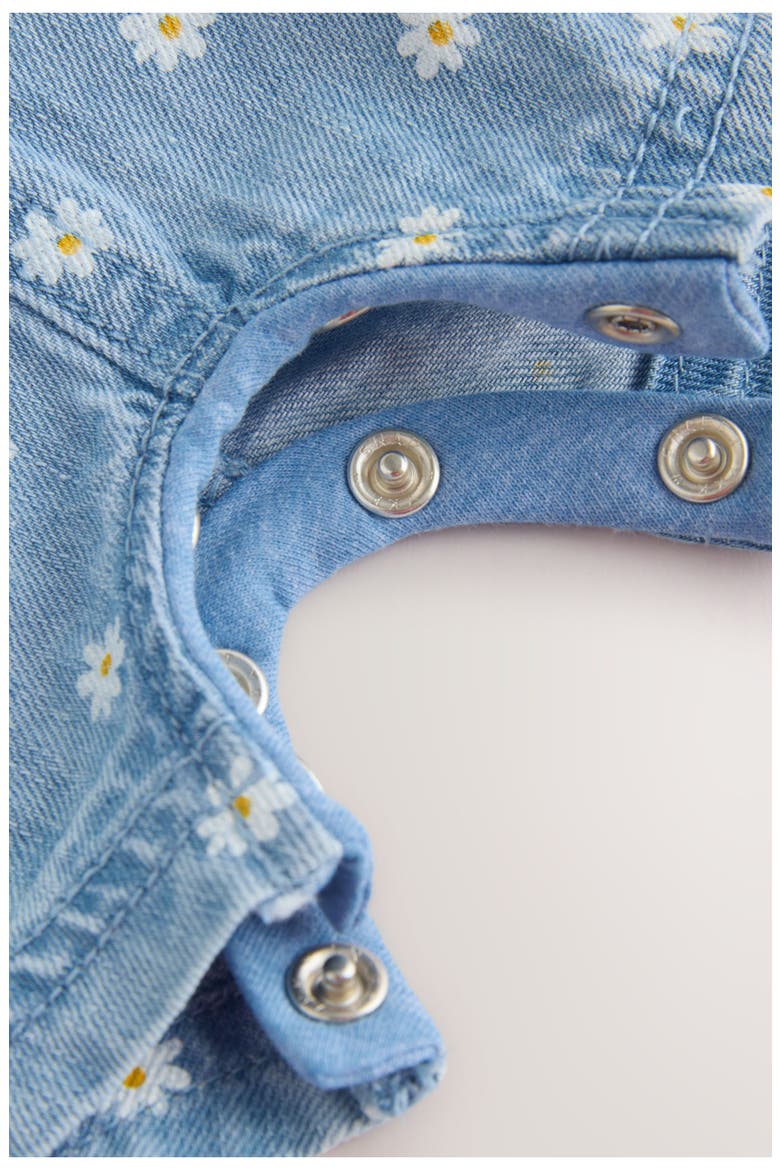Daisy Print Denim Overalls & Cotton Pointelle Bodysuit Set, Alternate, color, YELLOW/BLUE