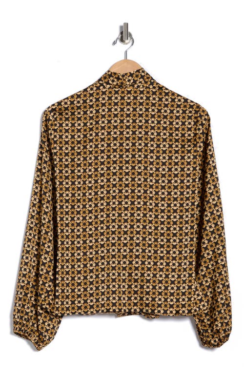 T Tahari Long Sleeve Faux Wrap Top In Black