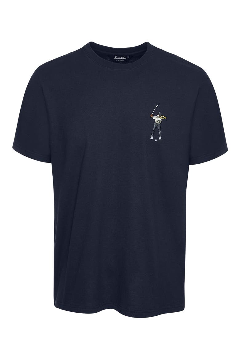 Core Logo Embroidered T-Shirt, Main, color, MIDNIGHT NAVY