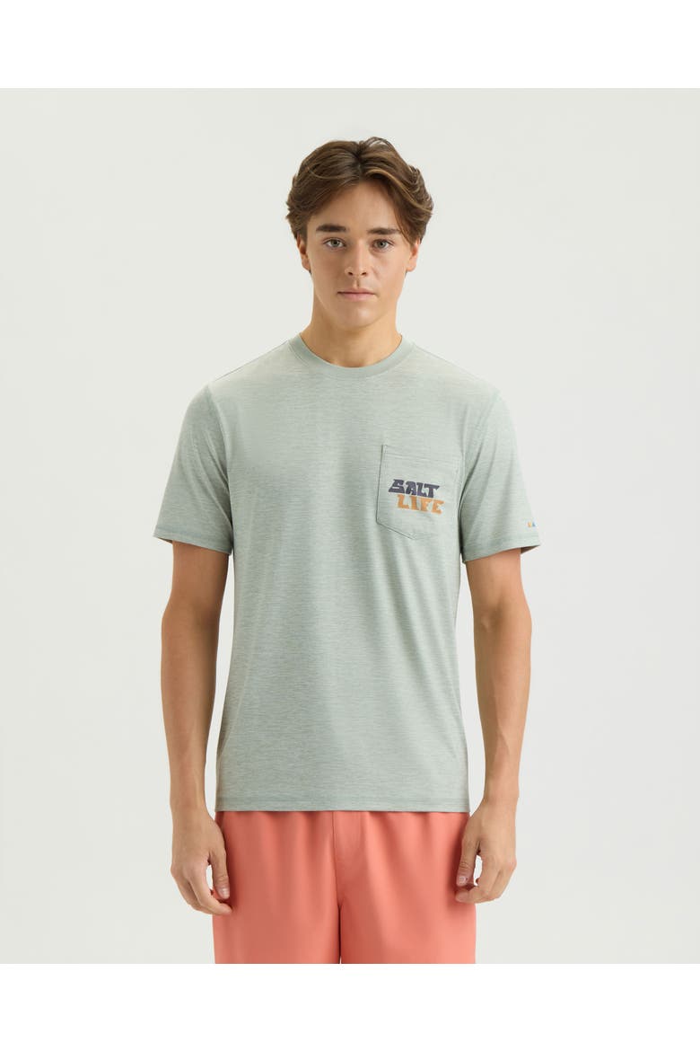 Beyond the Break SS  Space Dye Tee, Main, color, STEEL BLUE