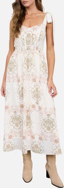 Blu Pepper Floral Tie Strap Midi Dress