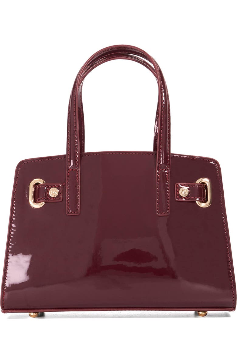 Dune London Dinkydefine Croc Embossed Tote, Alternate, color, Burgundy