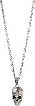 John Varvatos Distressed Skull Pendant Necklace