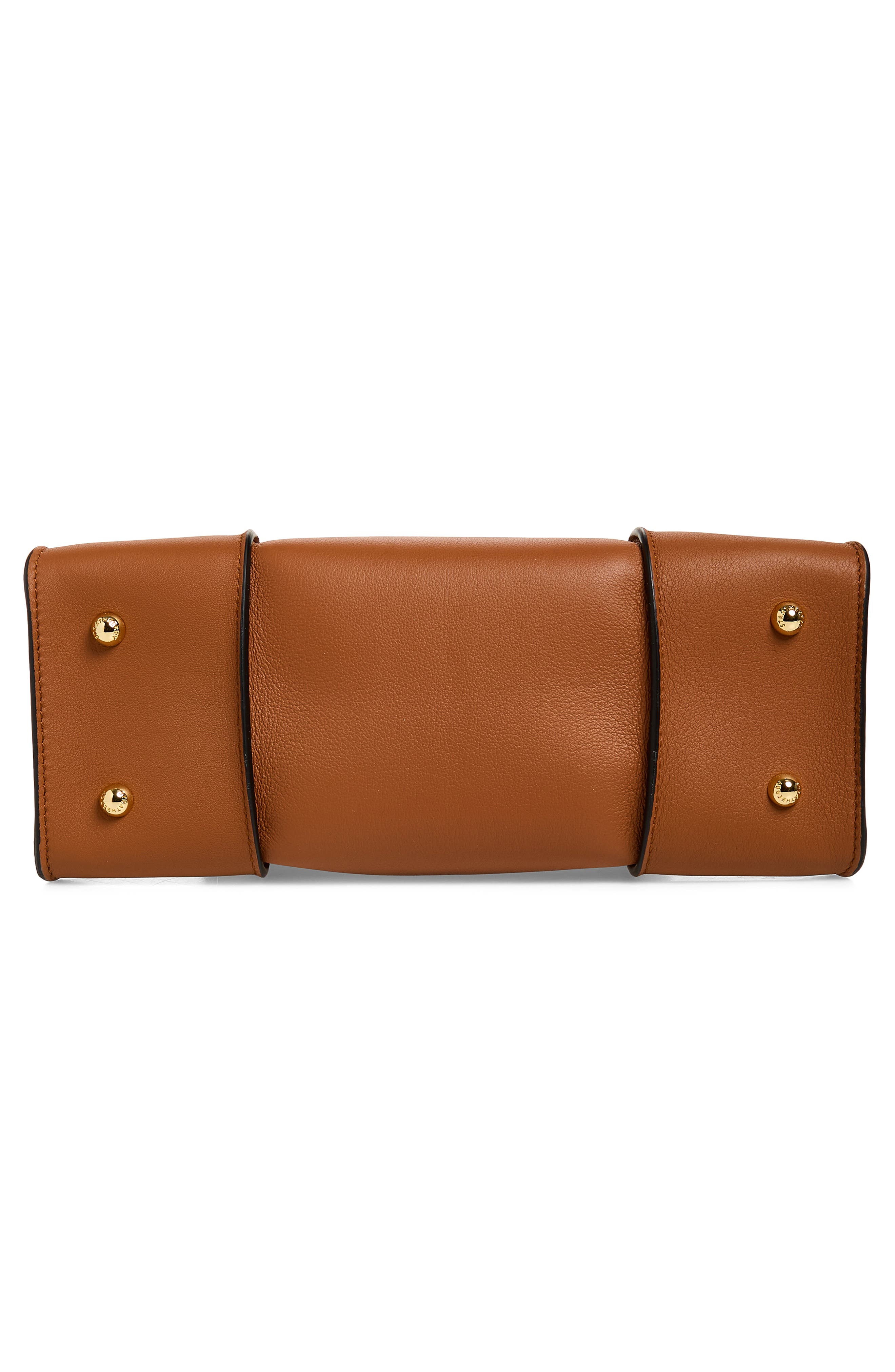 Strathberry Arkshell Leather Top Handle Bag, Alternate, color, Chestnut