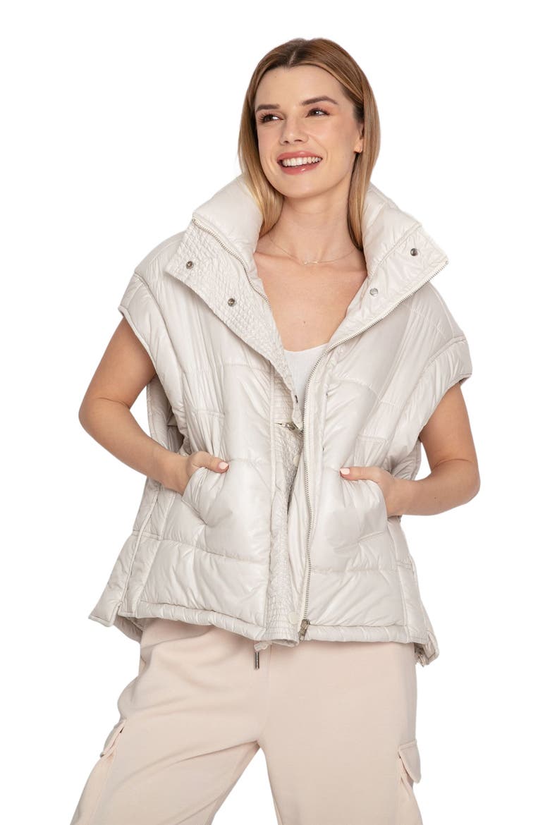 Hypnotized Quilted Puffer Vest, Alternate, color, Cream