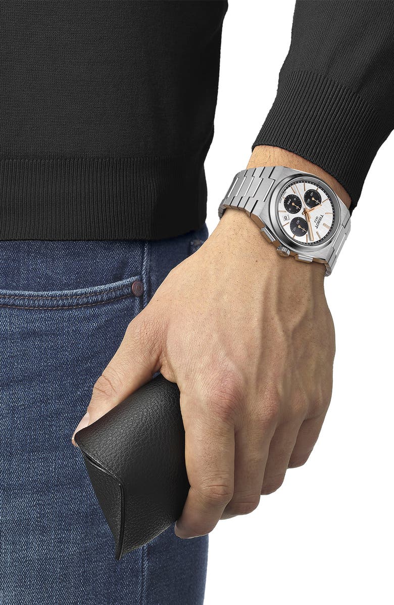 Tissot PRX Chronograph Bracelet Watch, 42mm, Alternate, color, Grey