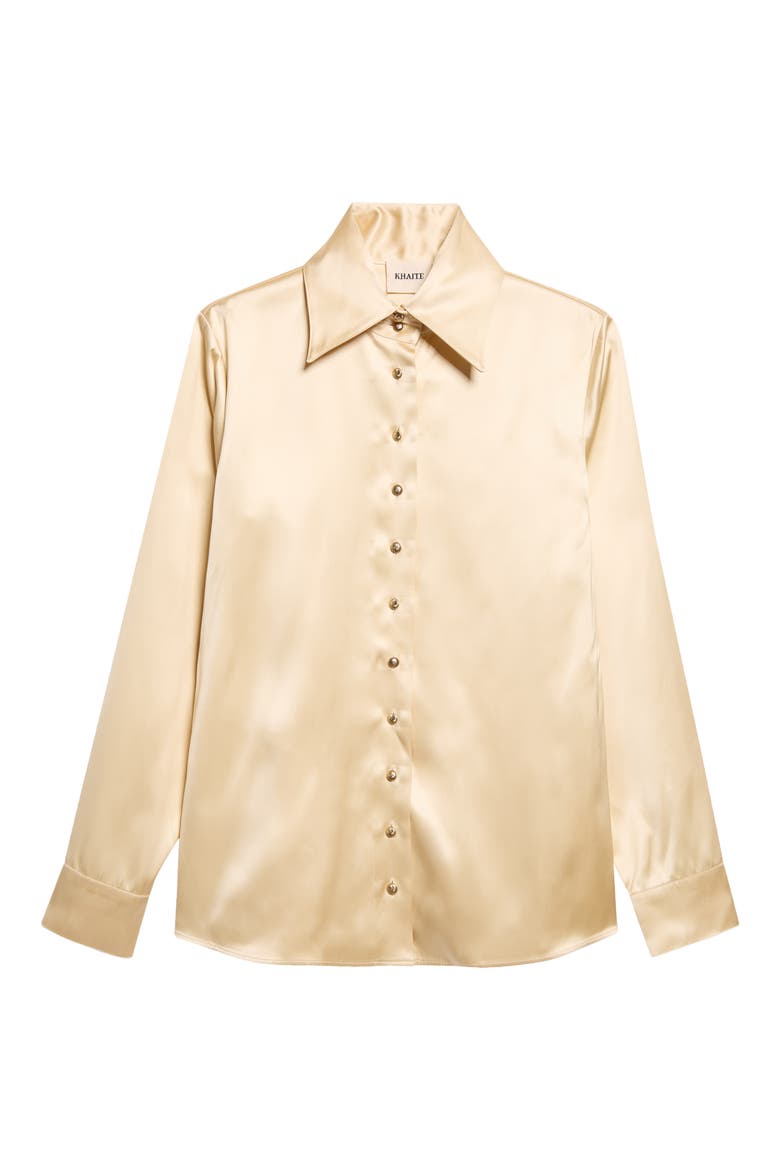 Ivy Satin Button-Up Shirt, Main, color, CHAMPAGNE