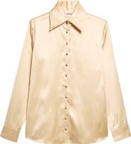 Khaite Ivy Satin Button-Up Shirt