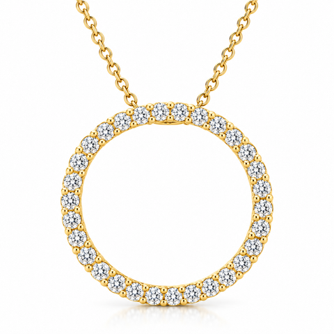 1/2ct Circle Of Life Lab Grown Diamond Pendant Gold Necklace