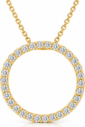 Bliss Diamond 1/2ct Circle Of Life Lab Grown Diamond Pendant Gold Necklace