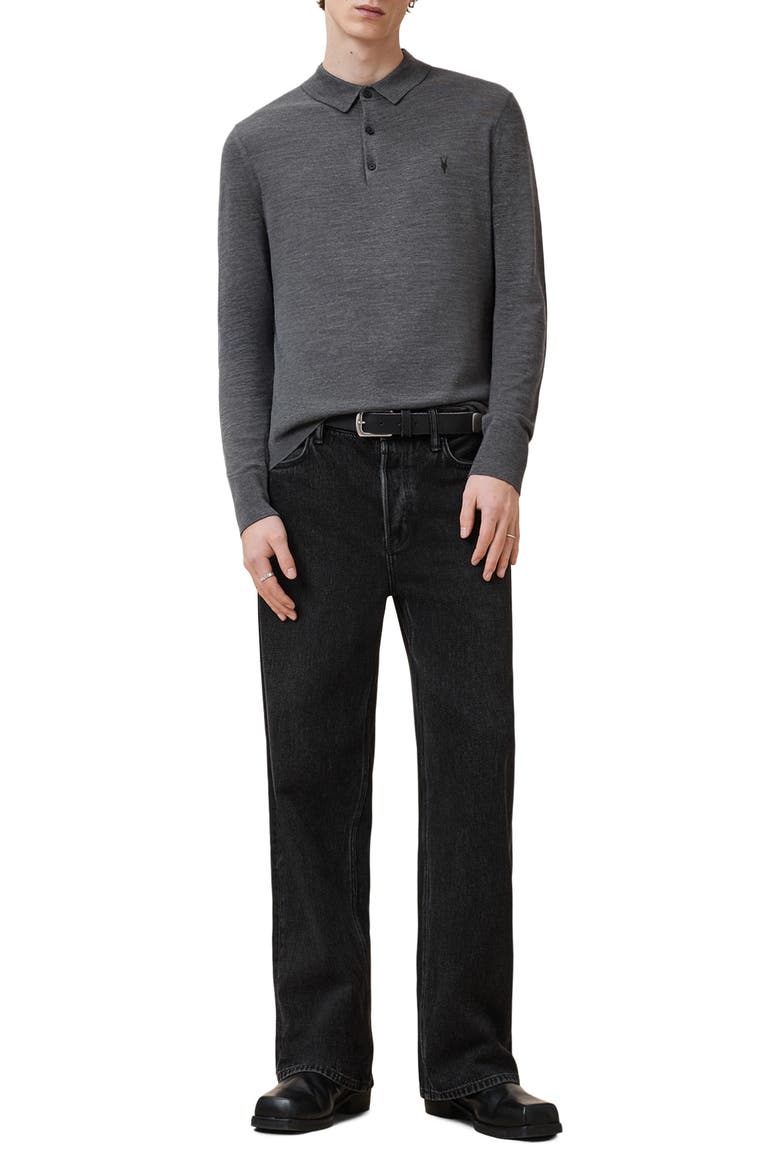 Mode Merino Wool Polo Sweater, Alternate, color, MONUMENT GREY