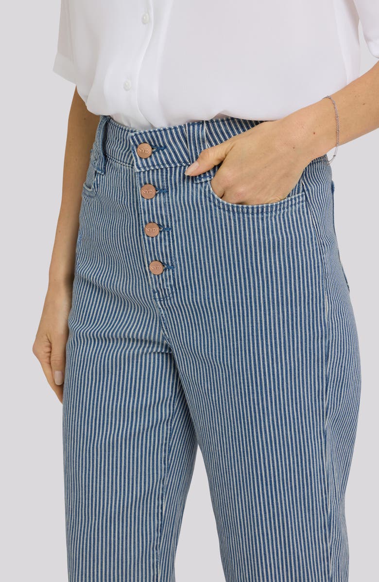 NYDJ Kasey Stripe Exposed Button Ankle Stovepipe Jeans, Alternate, color, Malaga Stripe