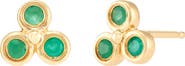 Frankie & Zoe 2mm Emerald Trio Stud Earrings