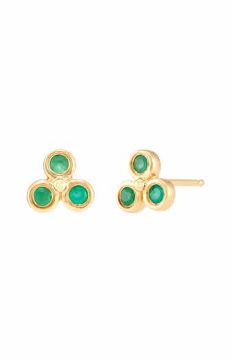 Frankie & Zoe 2mm Emerald Trio Stud Earrings