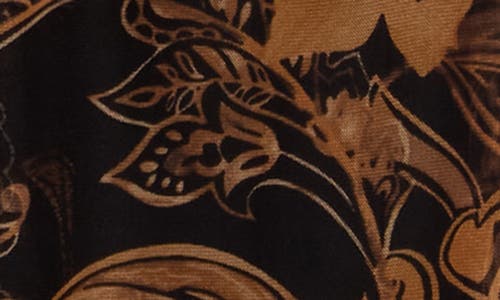 Connected Apparel Twist Front Mesh Midi Dress In Brown