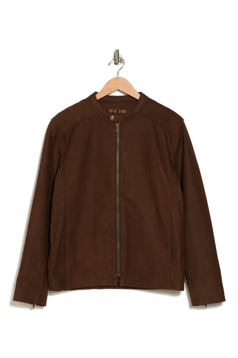 Café Racer Leather Jacket, Alternate, color, TOBACCO