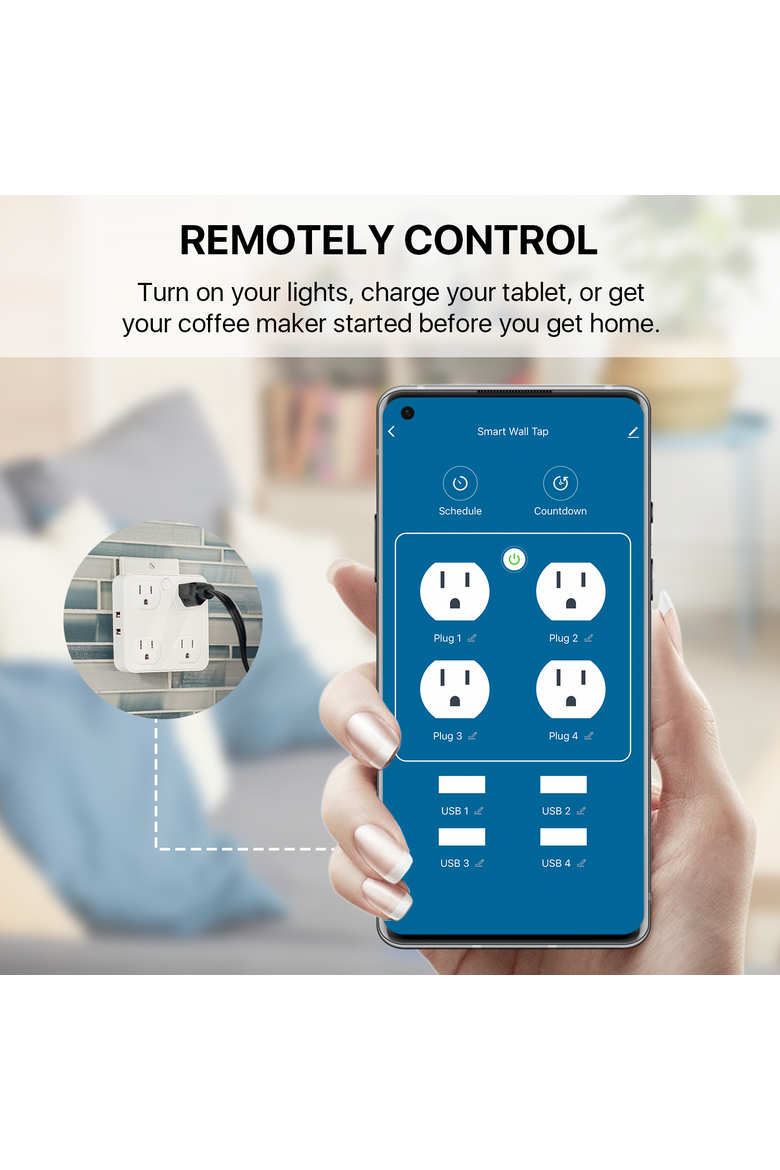 Smart WiFi Wall Tap, Alternate, color, White
