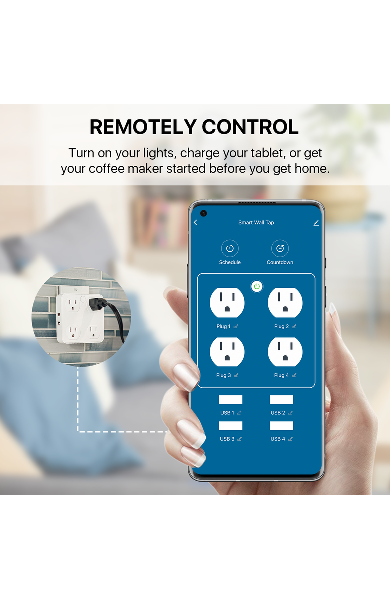 Eco4Life Smart WiFi Wall Tap, Alternate, color, White