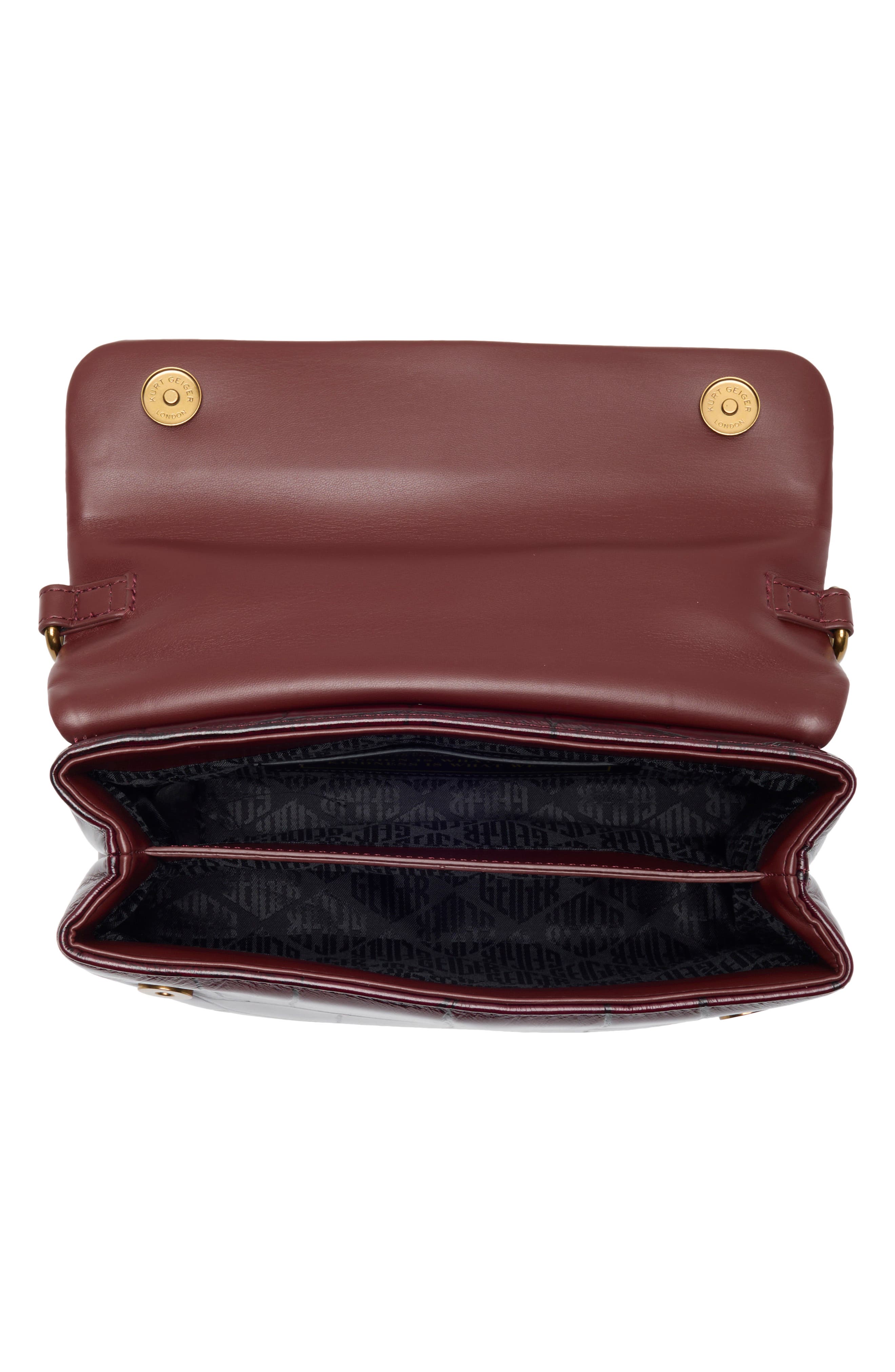 Fulham Croc Embossed Leather Shoulder Bag, Alternate, color, MEDIUM RED