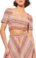 Ming Wang Tweed Handkerchief Hem Knit Skirt