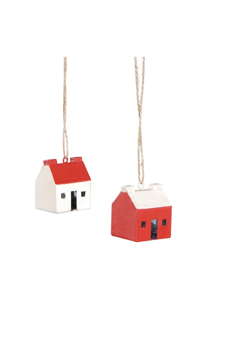 Mini House Christmas Xmas Ornament A/2, Main, color, Red