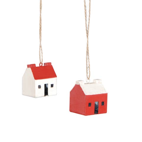 Mini House Christmas Xmas Ornament A/2
