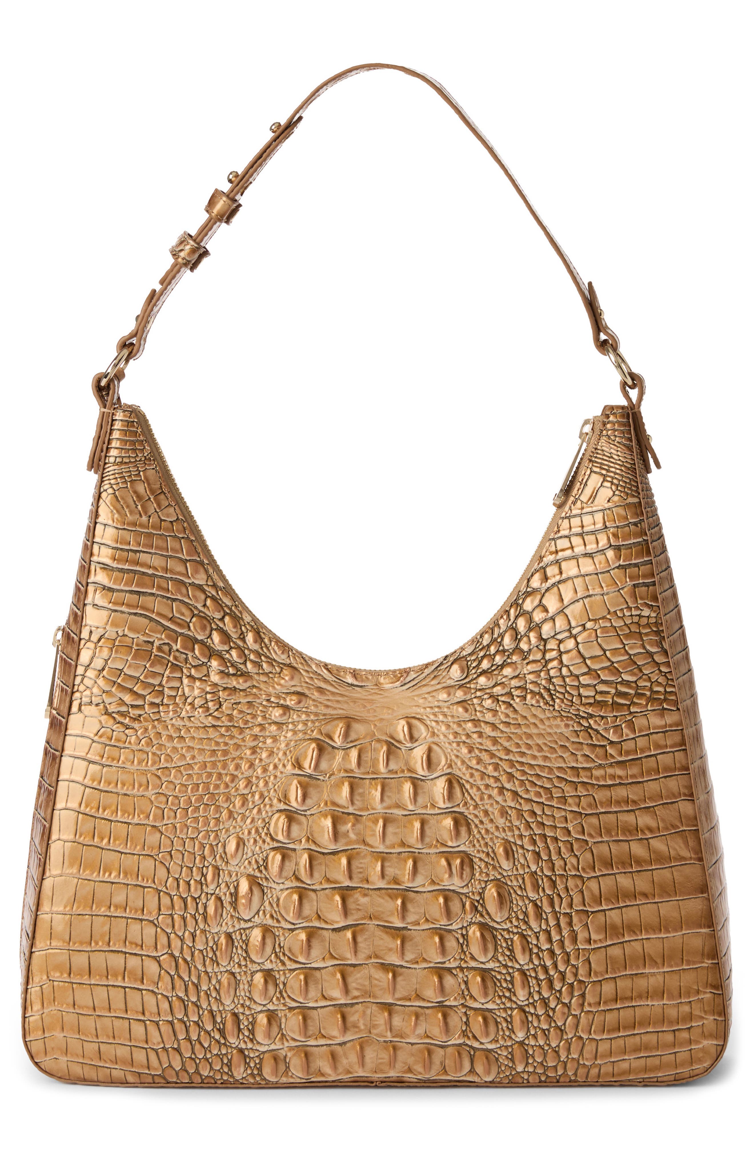 Brahmin Tabitha Croc Embossed Leather Shoulder Bag, Alternate, color, 