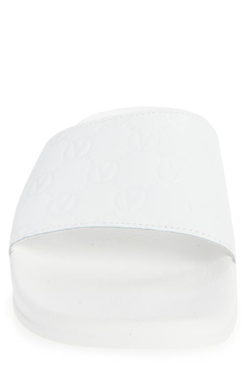 Valentino By Mario Valentino Eros Monogram Slide Sandal In White