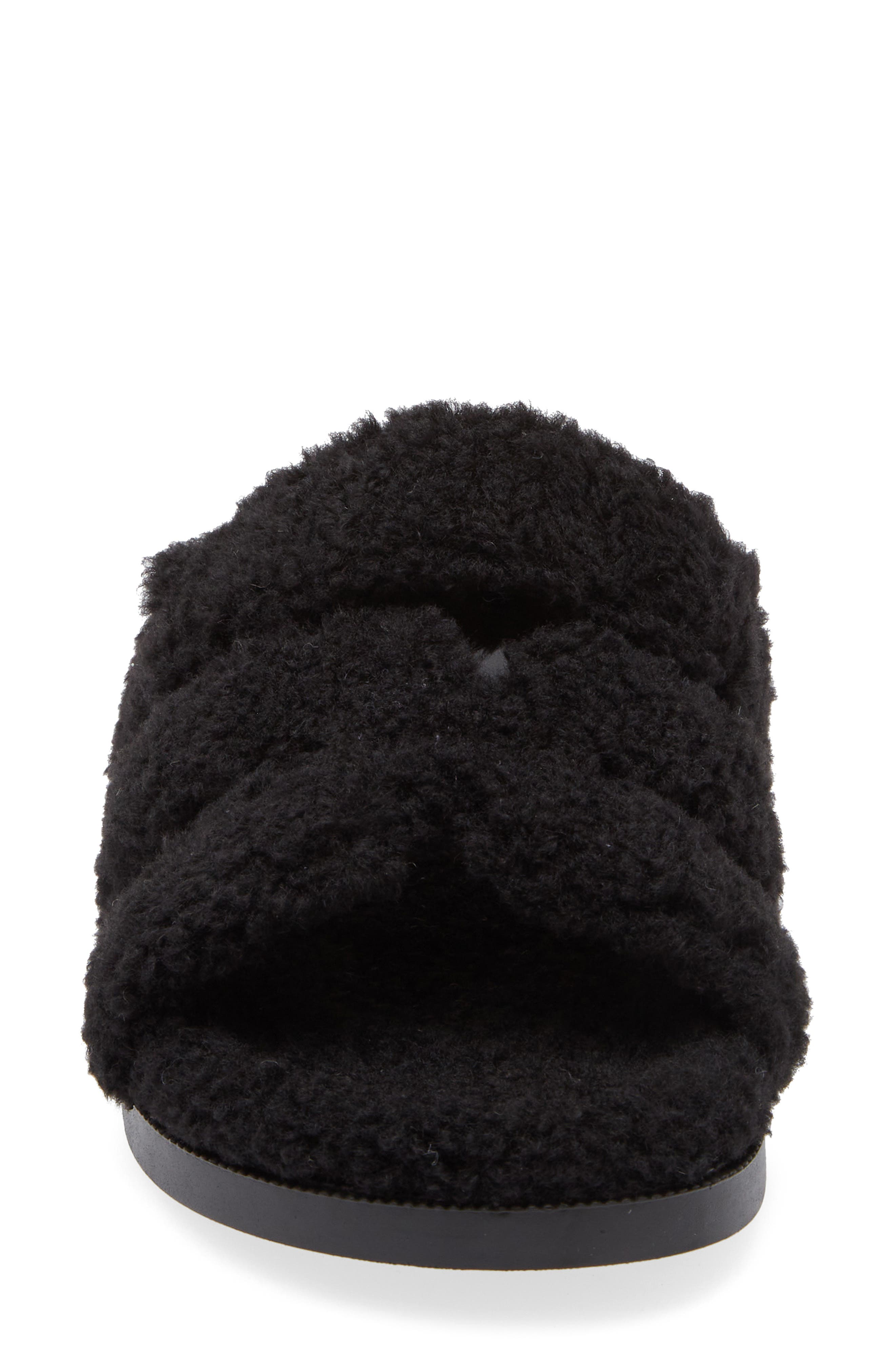 AZALEA WANG Vivek Faux Shearling Slide Sandal, Alternate, color, 