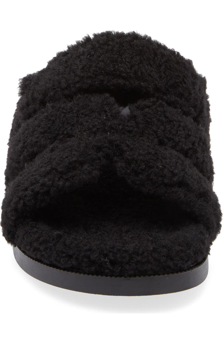 AZALEA WANG Vivek Faux Shearling Slide Sandal, Alternate, color,