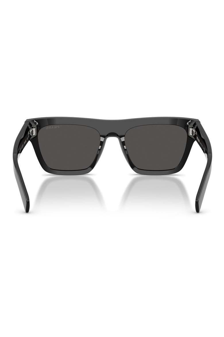 55mm Rectangular Sunglasses, Alternate, color, BLACK / DARK GREY