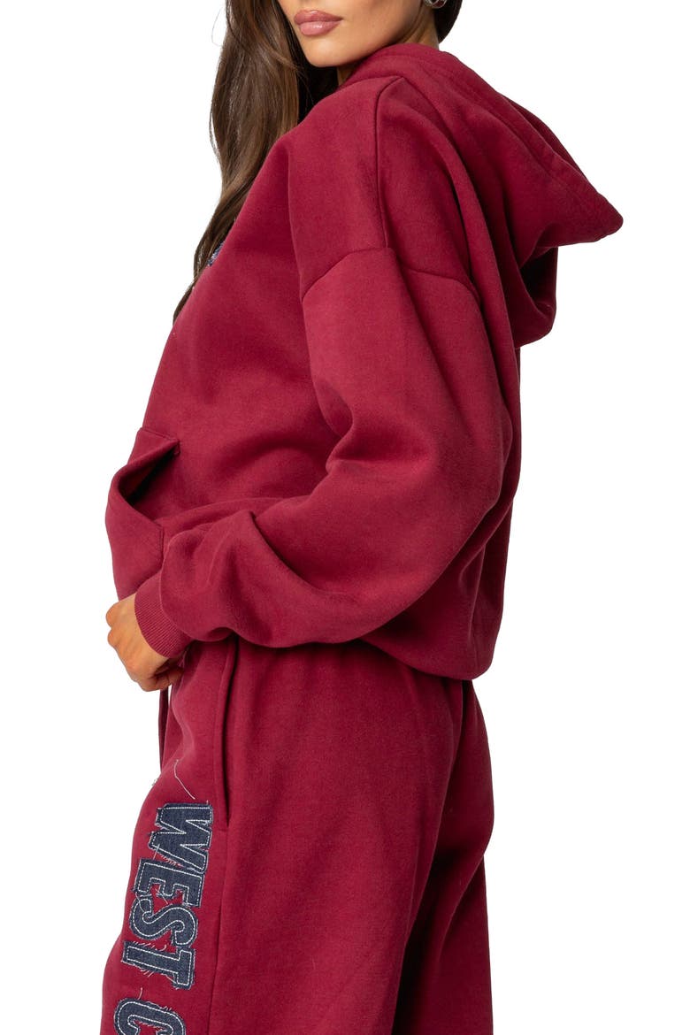 West Coast Hoodie, Alternate, color, BURGUNDY